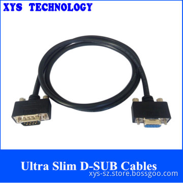 Ultra Slim D-SUB Cables,1.8M Cable DB9 Male to Male